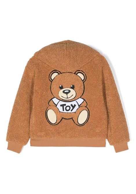 Moschino Teddy Bear Zipped Hoodie In Caramel Colour MOSCHINO KIDS | HDF05ILIA0020093