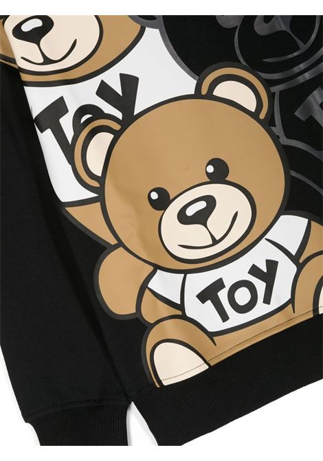 Teddy Friends Sweatshirt In Black Cotton MOSCHINO KIDS | HNF07HLCA5860100