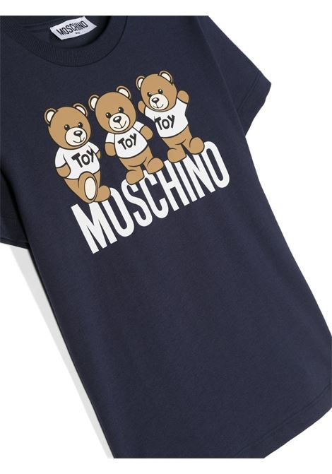 T-Shirt Teddy Friends In Blu MOSCHINO KIDS | HVM03ULAA3440016