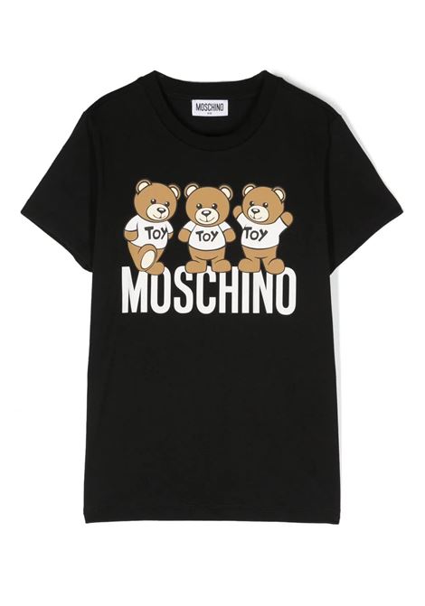 T-Shirt Teddy Friends In Nero MOSCHINO KIDS | HVM03ULAA3460100