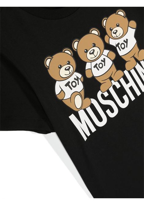 T-Shirt Teddy Friends In Nero MOSCHINO KIDS | HVM03ULAA3460100