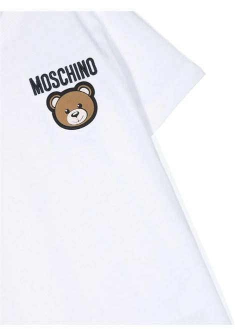 T-Shirt Bianca Con Teddy Logo MOSCHINO KIDS | HZM03ULAA0110101