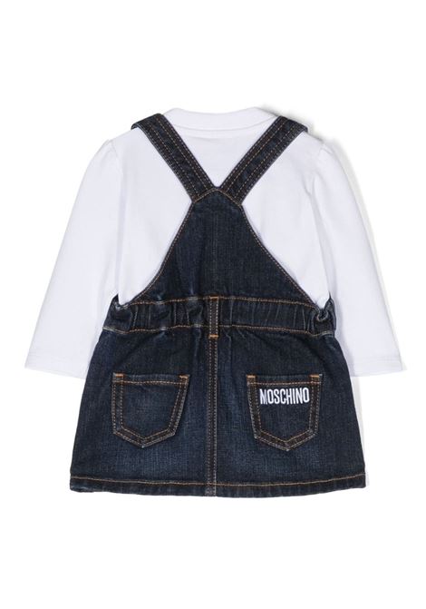 Moschino Teddy Bear T-Shirt and Dungaree Skirt Set MOSCHINO KIDS | MDK02HLXE4840198