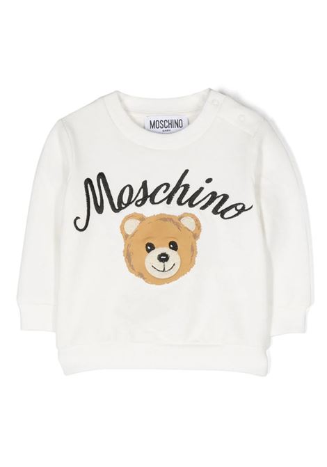 Moschino Teddy Bear Sweatshirt In White MOSCHINO KIDS | MNF04QLDA5510063