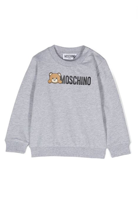 Grey Teddy Logo Sweatshirt MOSCHINO KIDS | MOF04QLCA4060901