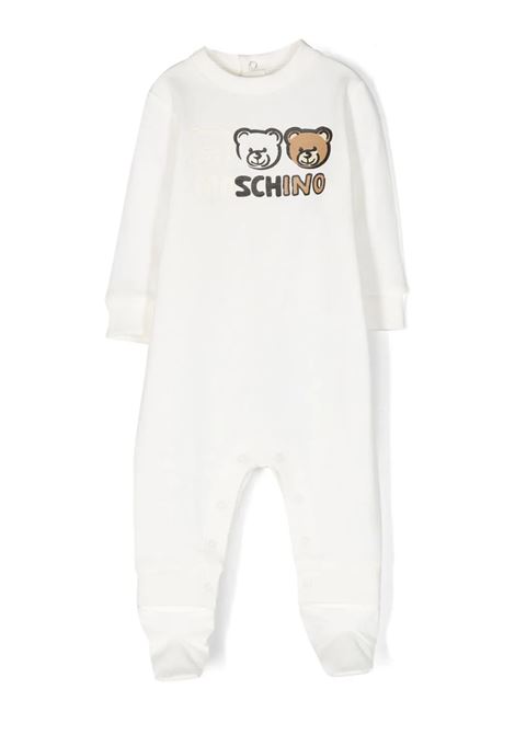 White Playsuit With Teddy Bear Degrad? MOSCHINO KIDS | MOY03XLCA6310063