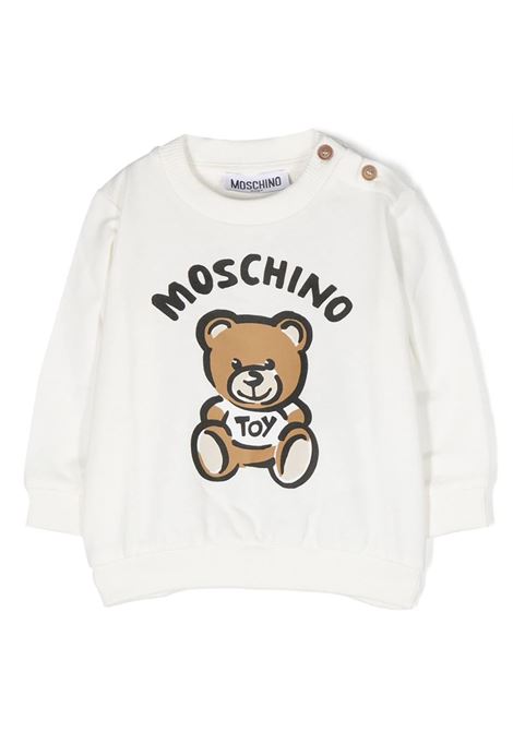 White Moschino Teddy Bear Crew-Neck Sweatshirt MOSCHINO KIDS | MUF04YLCA6310063