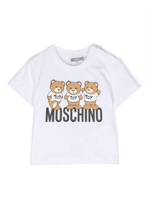 White Teddy Friends T-Shirt MOSCHINO KIDS | MUM03NLAA1010101