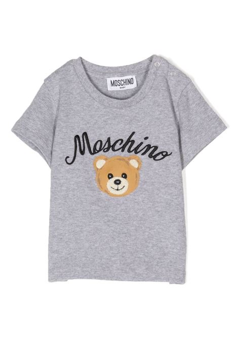 Moschino Teddy Bear T-Shirt in Grey MOSCHINO KIDS | MUM03OLBA3860901