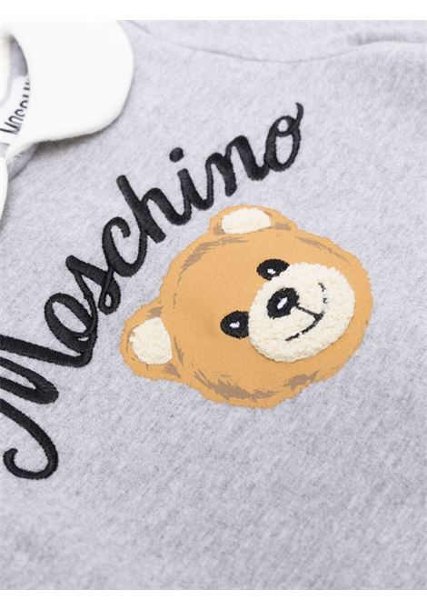 Moschino Teddy Bear Playsuit In Grey Fleece MOSCHINO KIDS | MUY05DLDA5560901