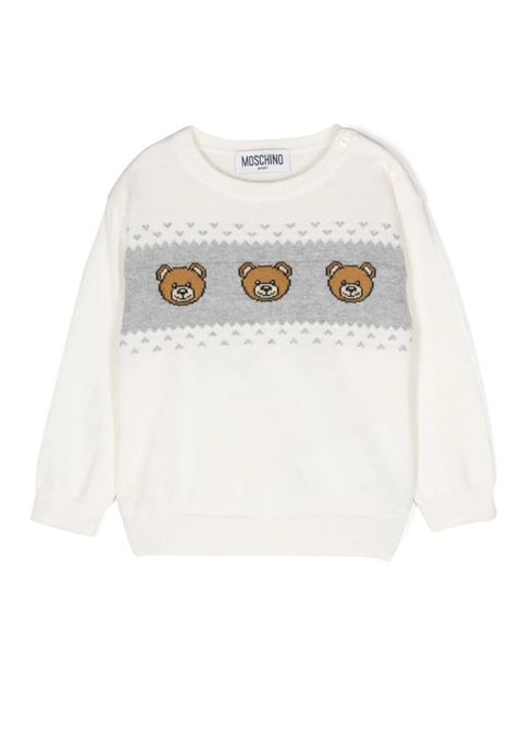 White Teddy Bear Sweater MOSCHINO KIDS | MWW00JLHE4310063