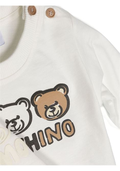 White T-Shirt With Teddy Bear Degrad? MOSCHINO KIDS | MXO00DLAA3610063
