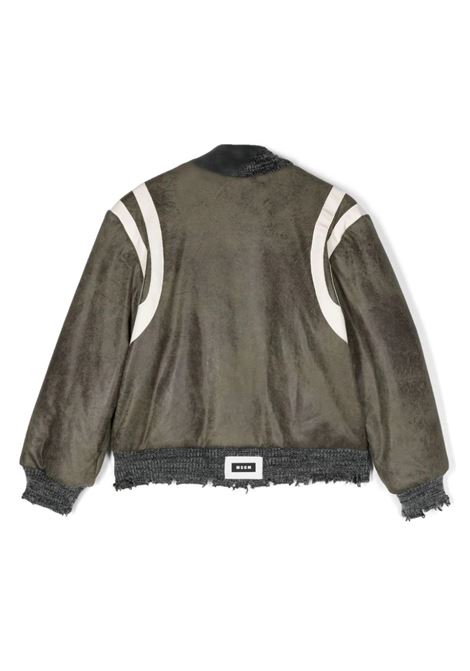 Forest Green Bomber Jacket With Contrast Edging MSGM KIDS | F3MSJBBO130082