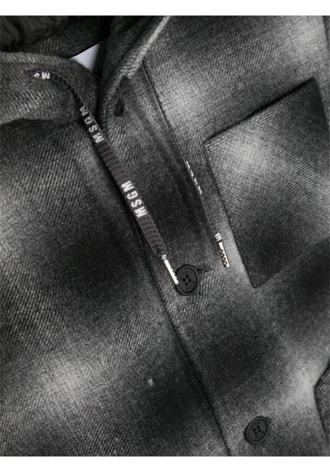Black Jacket With Faded Check Pattern MSGM KIDS | F3MSJBCO199110