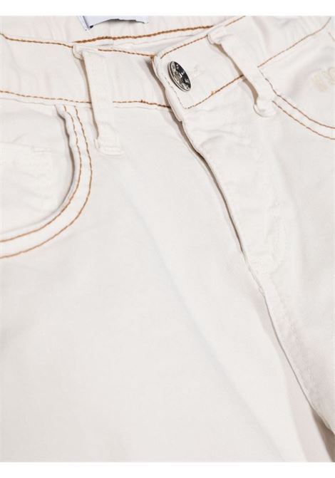 Cream Trousers With Abrasions MSGM KIDS | F3MSJBDP134013
