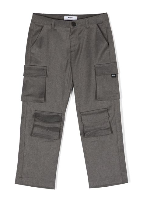 Grey Cargo Trousers MSGM KIDS | F3MSJBPA156100