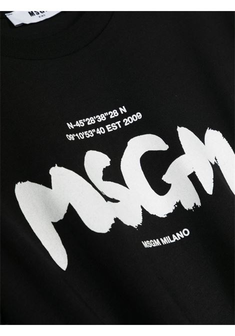 Black MSGM Milano T-Shirt MSGM KIDS | F3MSJBTH200110