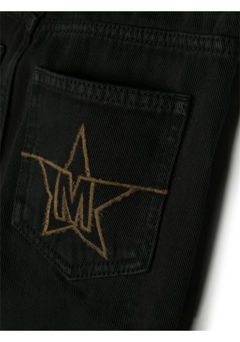 Jeans Ampi Cargo Neri Con Logo Ricamato MSGM KIDS | F3MSJGDP050110