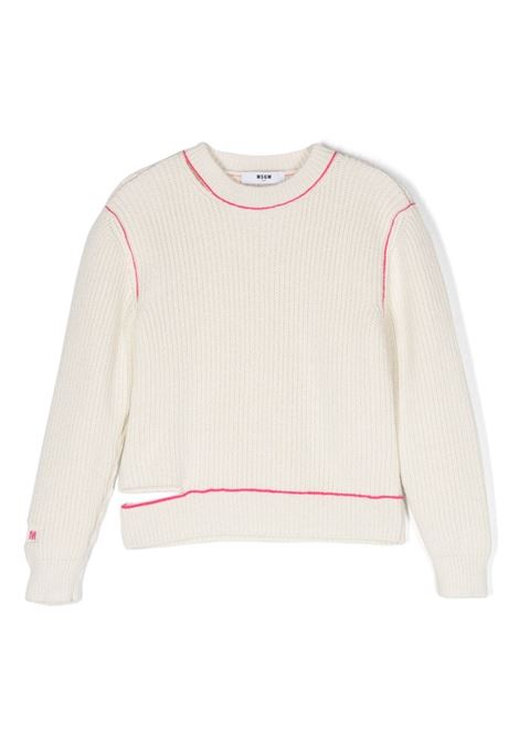 White Pullover With Cut-Out MSGM KIDS | F3MSJGJP194013