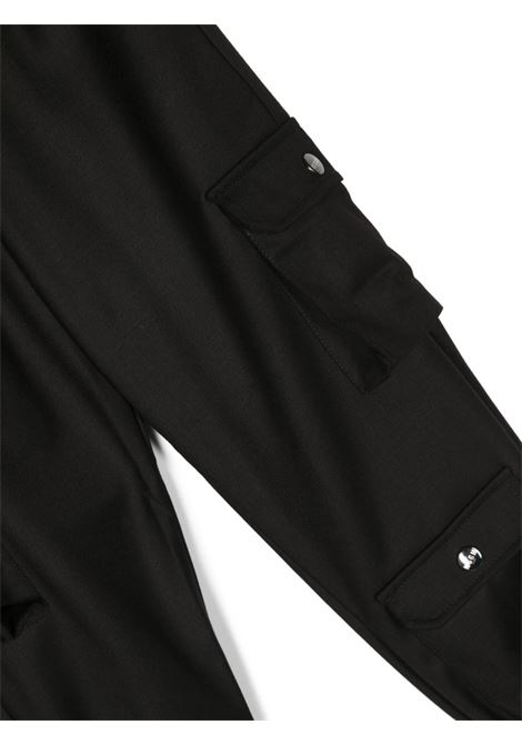 Black Cargo Trousers With Logo Waistband MSGM KIDS | F3MSJGPA145110