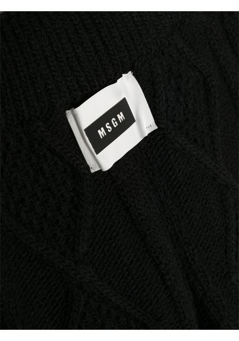 Black Braided Knitted Trousers MSGM KIDS | F3MSJGPA211110