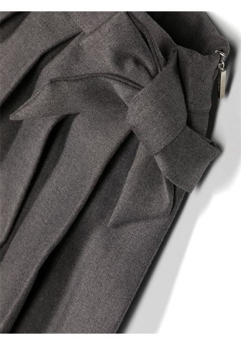 Grey Pleated Mini Skirt With Logo MSGM KIDS | F3MSJGSK146100