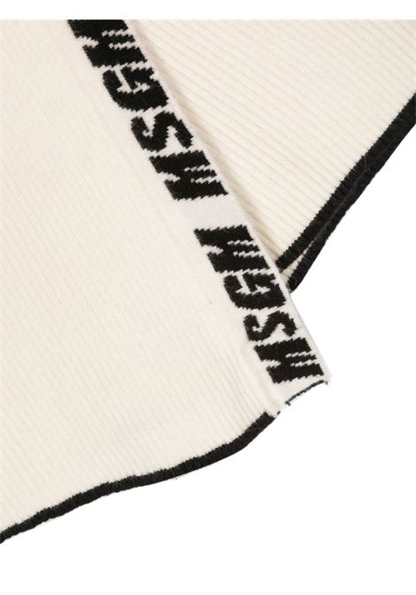 Cream Ribbed Shorts With Front Logo MSGM KIDS | F3MSJGST071013