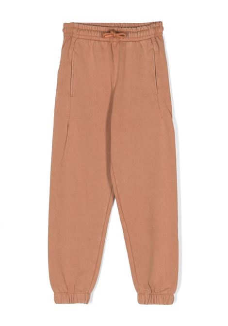 Brown Joggers With Logo Patch On The Back MSGM KIDS | F3MSJUFP178924