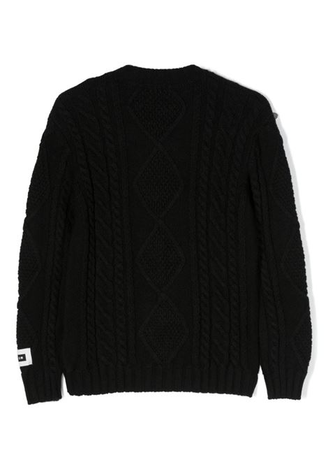 Black Cable Knit Pullover MSGM KIDS | F3MSJUJP183110