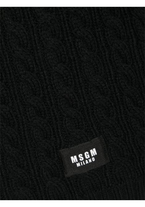 Black Scarf With Logo Label MSGM KIDS | F3MSJUSC056110