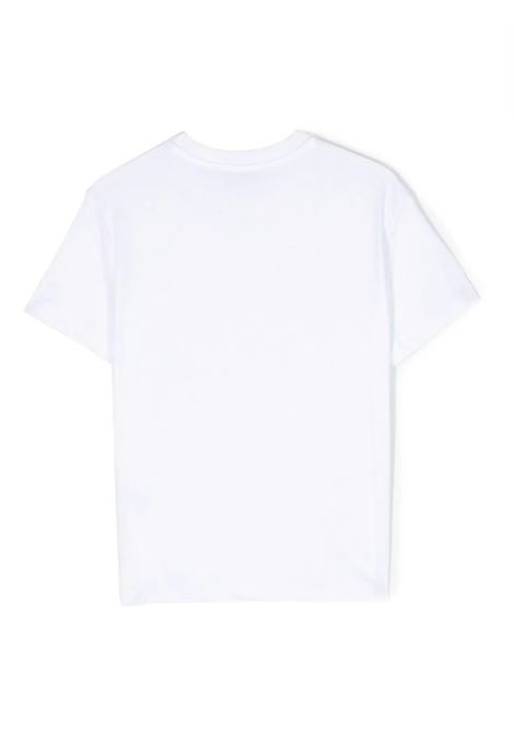 White T-Shirt With Brushed Logo On Neck MSGM KIDS | F3MSJUTH205001