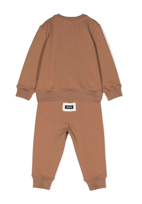 Brown Tracksuit With Tone On Tone Logo MSGM KIDS | F3MSUNTP197924