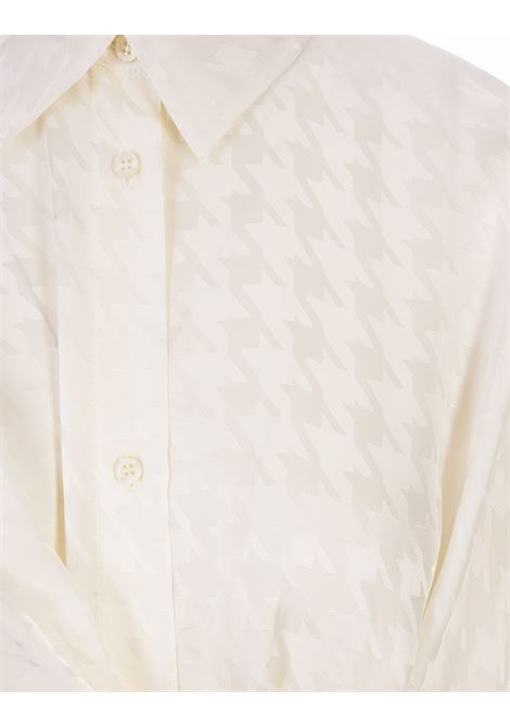 White Shirt Dress With Houndstooth Motif MSGM | 3541MDA39-23760102