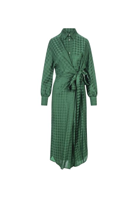 Green Shirt Dress With Houndstooth Motif MSGM | 3541MDA39-23760136