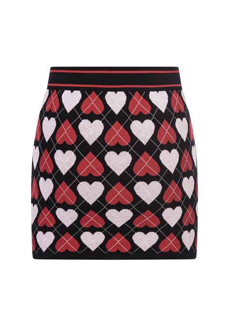 Black Mini Skirt With Active Hearts Motif MSGM | 3541MDD190-23778499