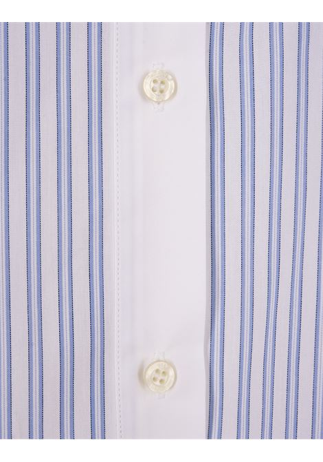 White and Blue Striped Short Shirt MSGM | 3541MDE10XY-23761884