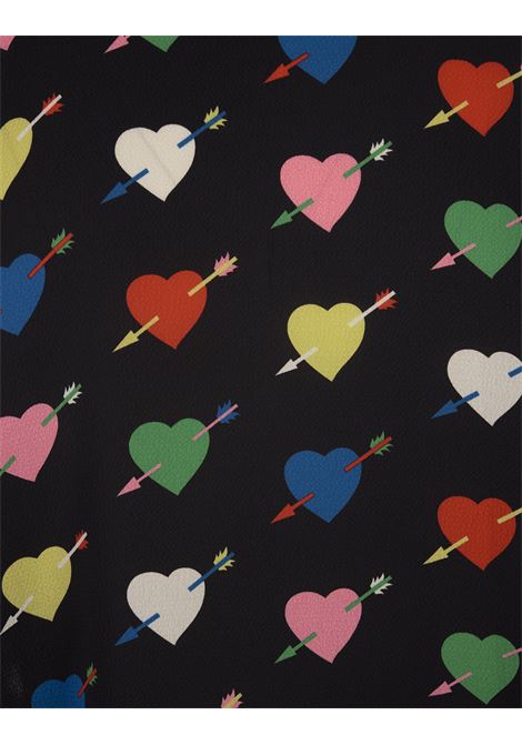 Black Shirt With Arrowed Heart Print Motif MSGM | 3541MDE18A-23766199