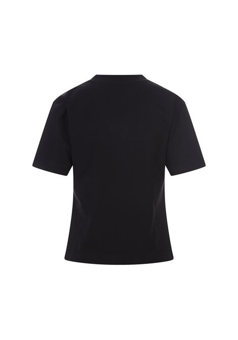 Black T-Shirt With Rhinestone MSGM Signature MSGM | 3541MDM129-23779899