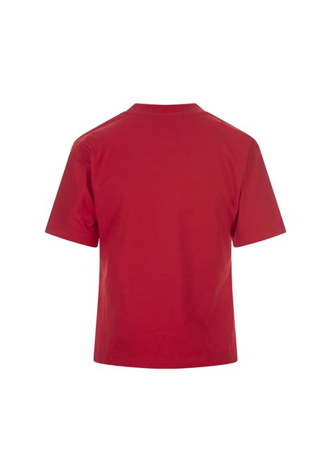 T-Shirt Rossa Con Nuovo Logo Pennellato MSGM | 3541MDM154-23779818