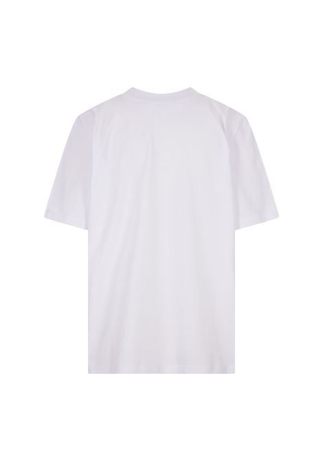 White T-Shirt With Contrast Embroidered Logo MSGM | 3541MDM540-23779801