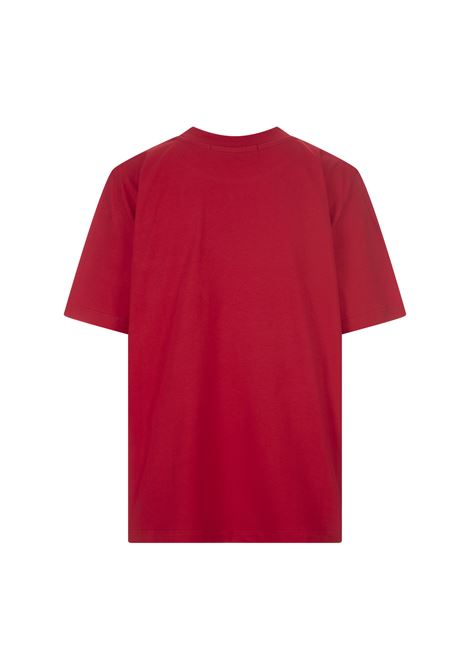Red T-Shirt With Contrast Embroidered Logo MSGM | 3541MDM540-23779818