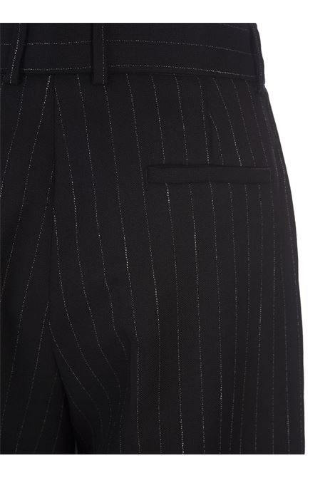 Black Pinstripe Wide Leg Trousers MSGM | 3541MDP09A-23750299