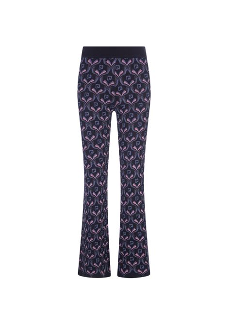 Navy Blue Jacquard Knit Flare Trousers PACO RABANNE | 23AMPA193ML0244V438
