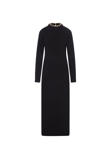 Black Long Dress With Chain On Neckline PACO RABANNE | 23AMR0602ML0239P001