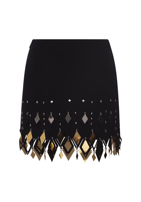 Black Mini Skirt With Diamond Shaped Appliqu?s PACO RABANNE | 23FCJU394PO0323P001