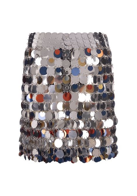 Short Silver Skirt With Multicolor Sequins PACO RABANNE | 23FIJU396PS0133M097