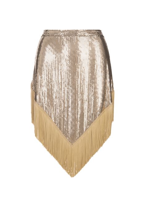 Gold Metallic Mesh Skirt Pareo With Fringes PACO RABANNE | 23FIJU403MH0170P711