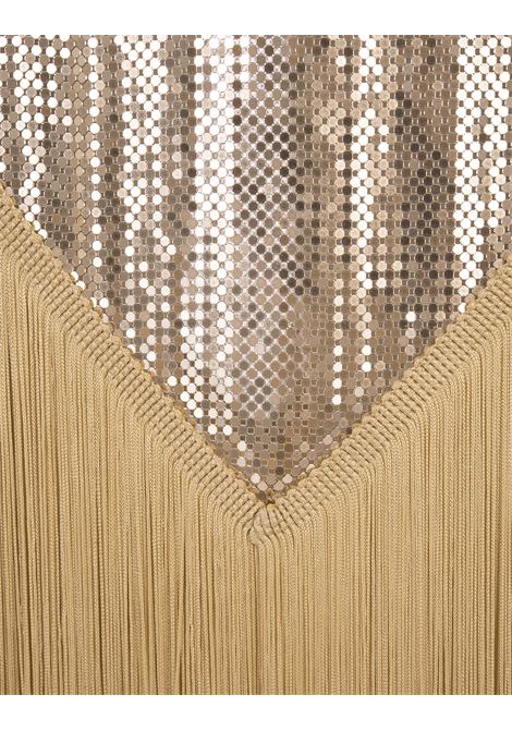 Gold Metallic Mesh Skirt Pareo With Fringes PACO RABANNE | 23FIJU403MH0170P711