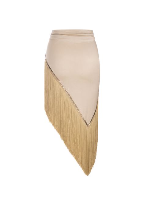 Gold Shiny Mesh Skirt With Fringes PACO RABANNE | 23FXJU405VI0230P270