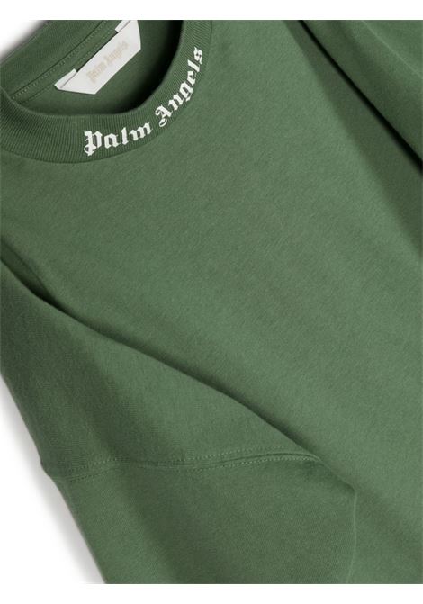 T-Shirt Verde Con Logo Classico PALM ANGELS KIDS | PBAA002C99JER0015501